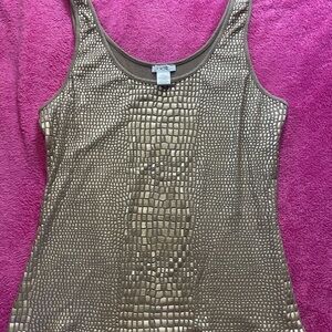Cache Metallic Gold Tank Top